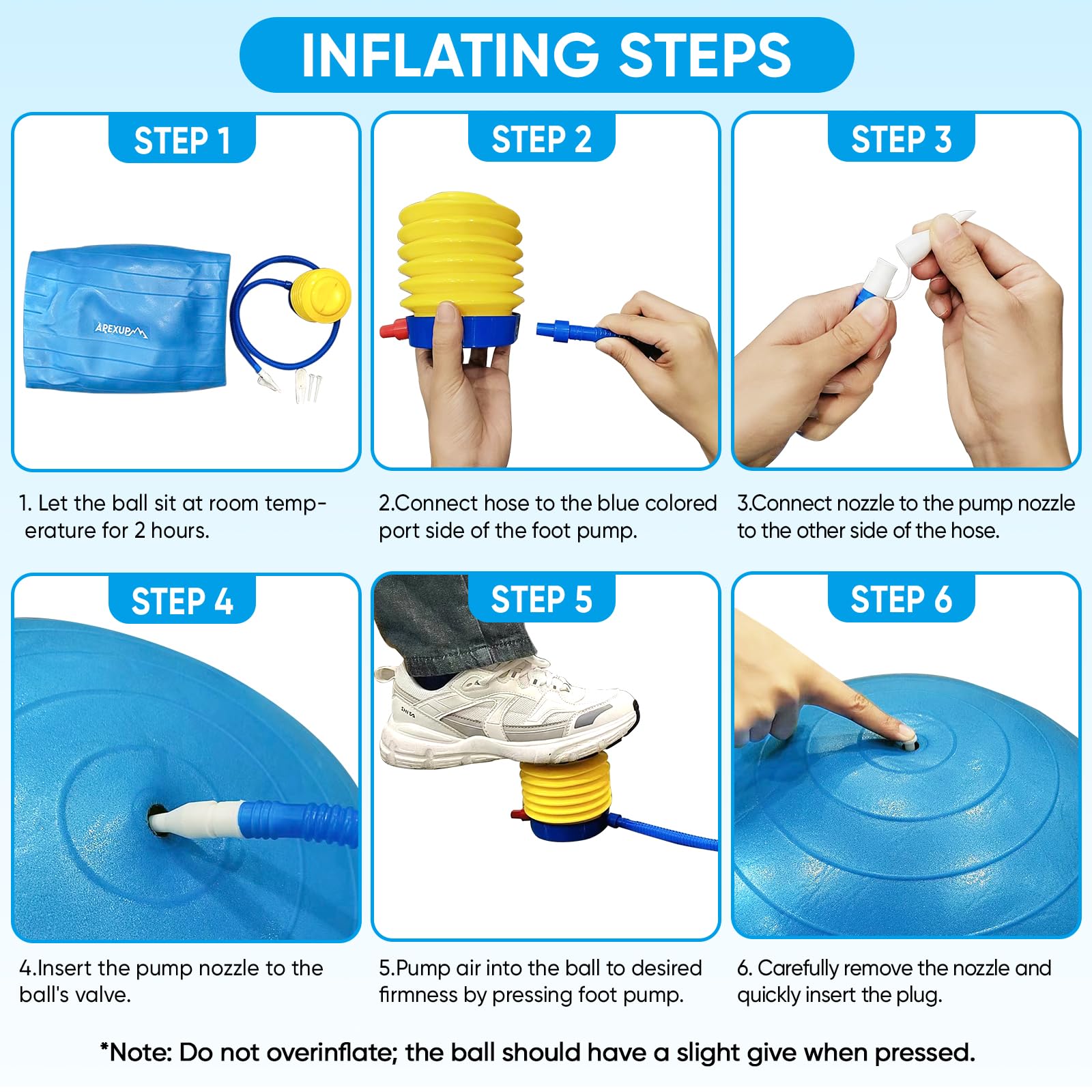 APEXUP Yoga & Pilates Ball - Anti Slip Heavy Duty Gym Ball for Fitness, Balance & Core Workout - My Store