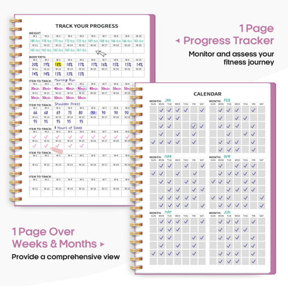 Fitness Workout Journal for Women & Men, A5(5.5" x 8.2") Workout Log Book Planner for Tracking, Progress, and Achieving Your Wellness Goals - Green - My Store