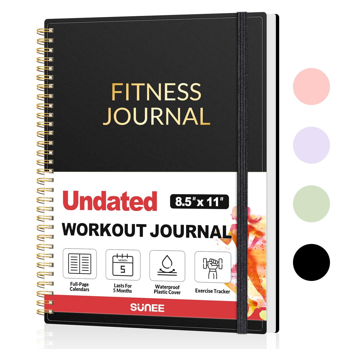 Fitness Journal Workout Planner for Women & Men, A5 (6.4" x 8.3") Workout Journal Log Book Planner Gift for Track Gym Essentials, Home Workouts, Track Progress, Achieve Wellness Goals, Black - My Store