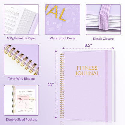 Fitness Journal Workout Planner for Women & Men, A5 (6.4" x 8.3") Workout Journal Log Book Planner Gift for Track Gym Essentials, Home Workouts, Track Progress, Achieve Wellness Goals, Black - My Store