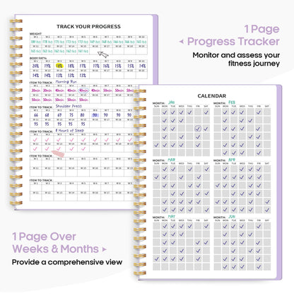 Fitness Workout Journal for Women & Men, A5(5.5" x 8.2") Workout Log Book Planner for Tracking, Progress, and Achieving Your Wellness Goals - Green - My Store