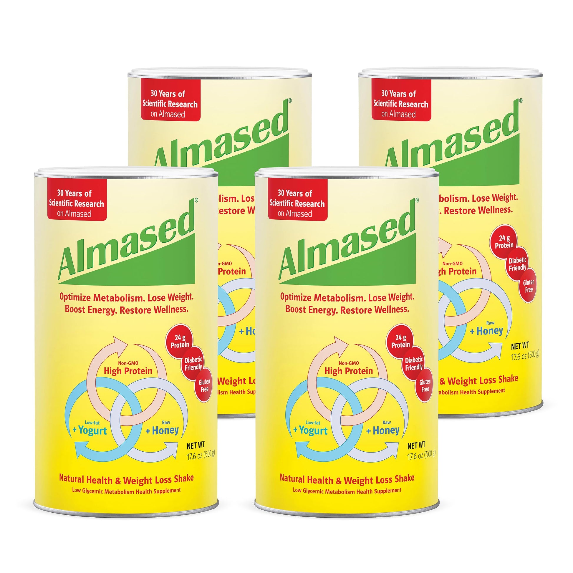 Almased Vanilla Meal Replacement Shake - Low-Glycemic High Plant Base Protein Powder- Nutritional Weight Health Support Supplement - Vanilla Flavor - 17.6 oz (1.1 Pound (1 Pack)) - My Store