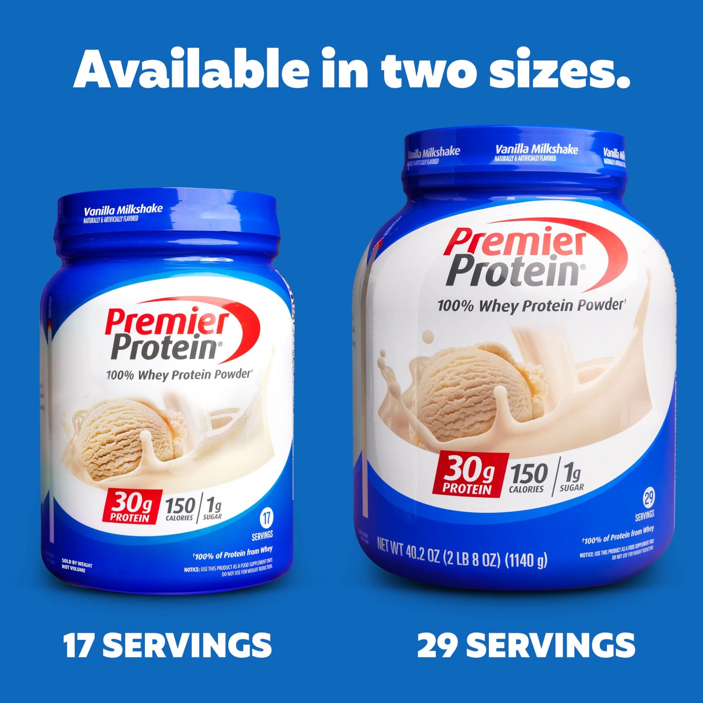 Premier Protein Powder, Vanilla Milkshake, 30g Protein, 1g Sugar, 100% Whey Protein, Keto Friendly, No Soy Ingredients, Gluten Free, 17 Servings, 23.3 Ounces - My Store