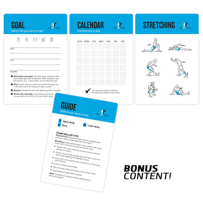 NewMe Fitness Stretching Workout Cards, Instructional Fitness Deck for Women & Men, Beginner Fitness Guide to Training Exercises at Home or Gym - My Store