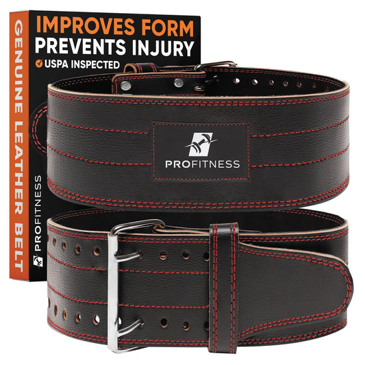 ProFitness Weight Lifting Belt (5mm Thick) - Leather Weight Belt for Men & Women - Back Support Squat Belt - Gym Belt for Weightlifting, Powerlifting & Deadlifts | Adjustable Weightlifting Belt - My Store