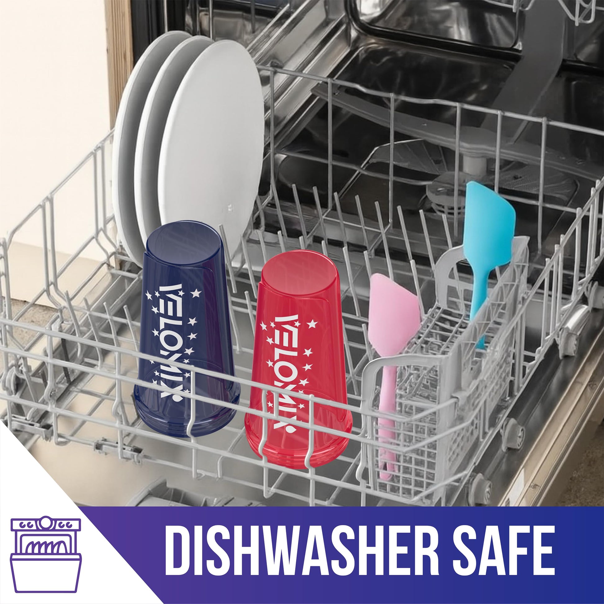 VELOMIX - 2 Pack- 28 oz Protein Shaker Bottles for Protein Mixes - 2x Wire Whisk | Leak Proof Shaker Cups for Protein Shakes | Protein Shaker Bottle Pack (Black/Transparent) - My Store