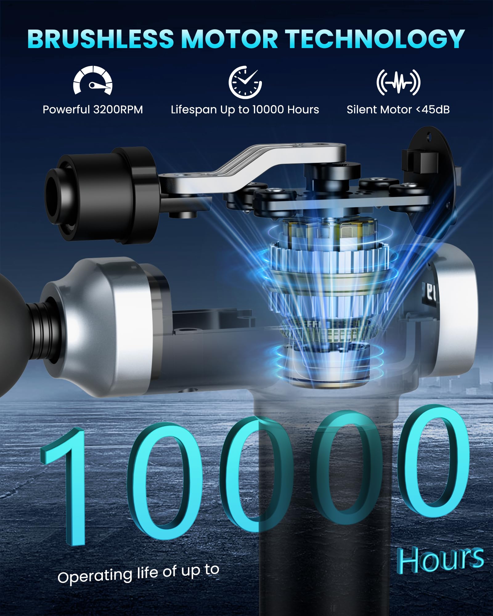 Deep Tissue Massage Gun, Portable Percussion Electric Muscle Massager for Pain Relief, Handheld Massagers with 30 Speeds & 6 Attachments for Back and Neck, Gifts for Men Women - My Store