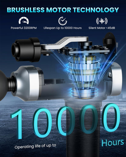 Deep Tissue Massage Gun, Portable Percussion Electric Muscle Massager for Pain Relief, Handheld Massagers with 30 Speeds & 6 Attachments for Back and Neck, Gifts for Men Women - My Store