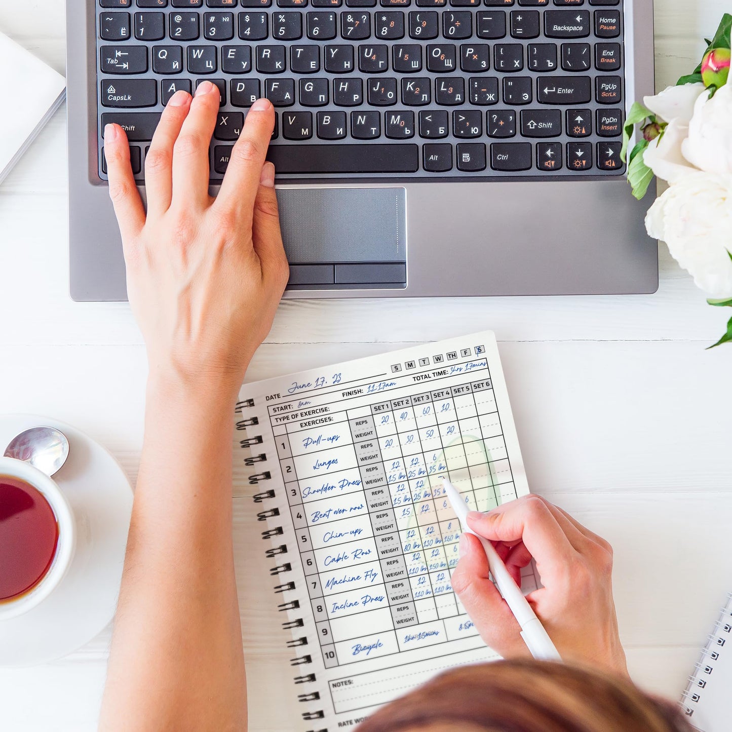 Workout Planner for Daily Fitness Tracking & Goals Setting - A5 Size, 6” x 8”, Charcoal Gray - Men & Women Personal Home & Gym Training Diary - Log Book Journal - by Workout Log Gym - My Store