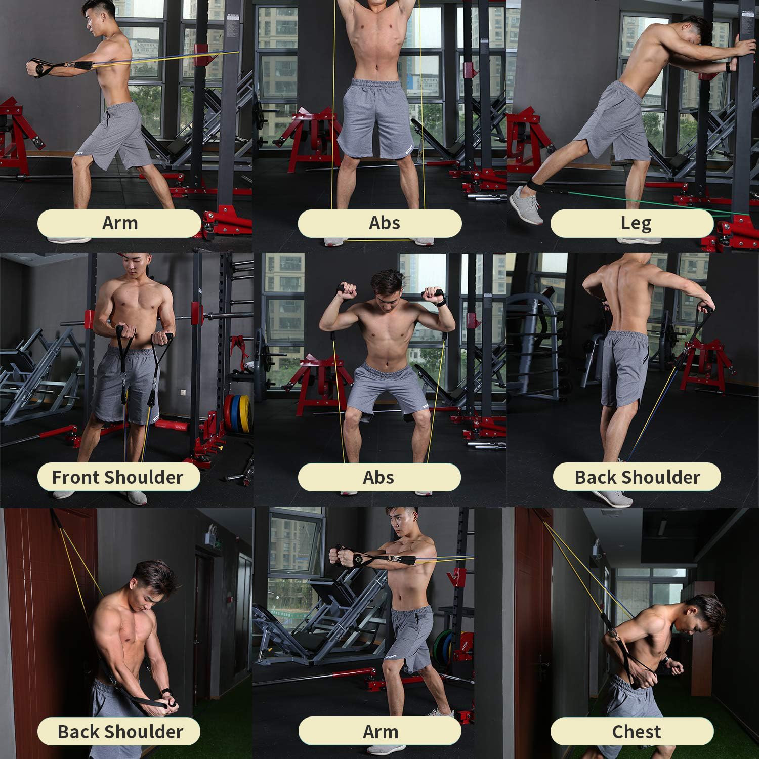 WHATAFIT Resistance Bands, Exercise Bands，Resistance Bands for Working Out, Work Out Bands with Handles for Men and Women Fitness, Strength Training Home Gym Equipment - My Store