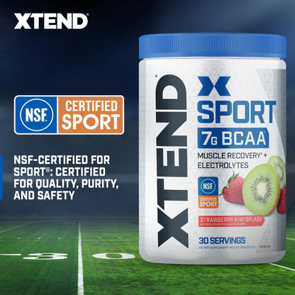 XTEND Sport BCAA Powder Blue Raspberry Ice - Electrolyte Powder for Recovery & Hydration with Amino Acids - 30 Servings