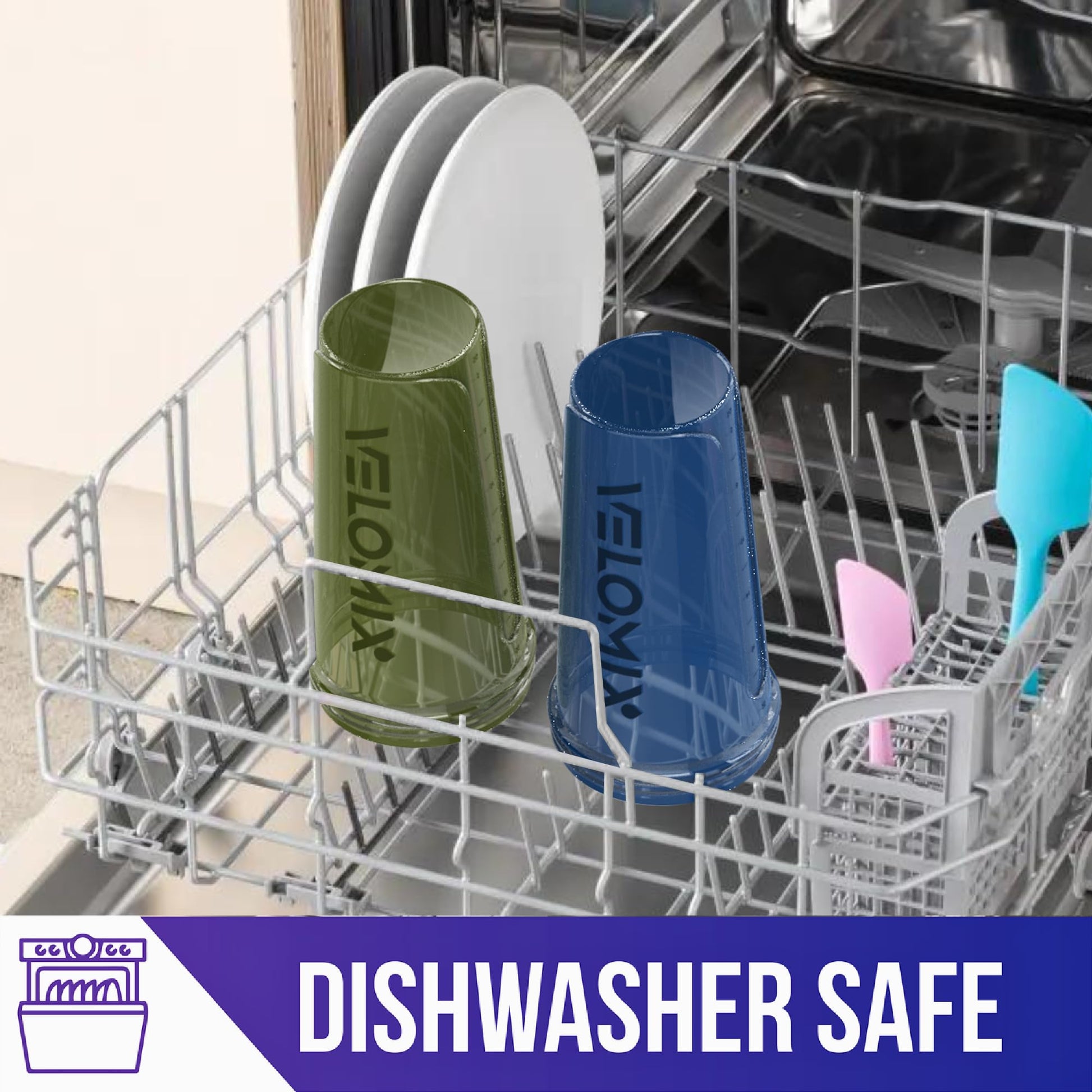 VELOMIX - 2 Pack- 28 oz Protein Shaker Bottles for Protein Mixes - 2x Wire Whisk | Leak Proof Shaker Cups for Protein Shakes | Protein Shaker Bottle Pack (Black/Transparent) - My Store