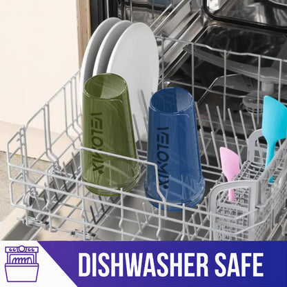 VELOMIX - 2 Pack- 28 oz Protein Shaker Bottles for Protein Mixes - 2x Wire Whisk | Leak Proof Shaker Cups for Protein Shakes | Protein Shaker Bottle Pack (Black/Transparent) - My Store