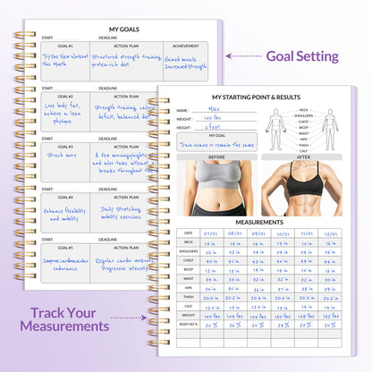 Fitness Journal Workout Planner for Women & Men, A5 (6.4" x 8.3") Workout Journal Log Book Planner Gift for Track Gym Essentials, Home Workouts, Track Progress, Achieve Wellness Goals, Black - My Store