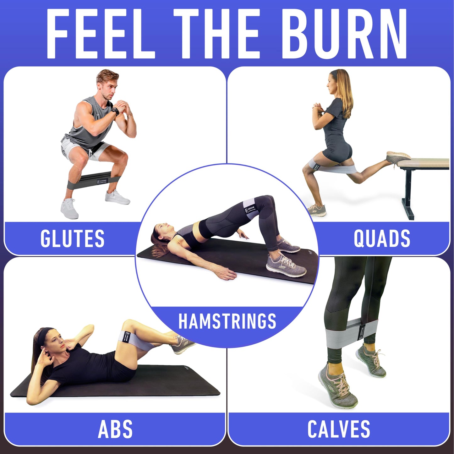 Resistance Bands for Working Out with Workout Bands Guide. 4 Booty Bands for Women Men Fabric Elastic Bands for Exercise Bands Resistance Bands for Legs Bands for Working Out Hip Thigh Glute Bands Set - My Store