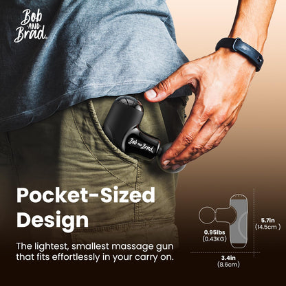 BOB AND BRAD Q2 Pro Mini Massage Gun with Heat and Cold Head,Pocket-Sized Deep Tissue Massager Gun,Portable Percussion Muscle Massager Gun, Ultra Small&Quiet Muscle Massage Gun - My Store