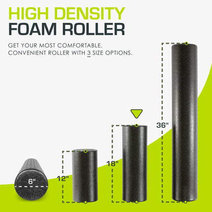 ProsourceFit High Density Foam Rollers, Firm Full Body Athletic Massage Tool for Back Stretching, Yoga, Pilates, Post Workout Muscle Recuperation - My Store
