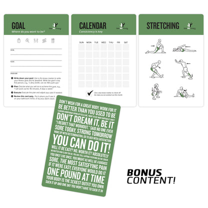 NewMe Fitness Stretching Workout Cards, Instructional Fitness Deck for Women & Men, Beginner Fitness Guide to Training Exercises at Home or Gym - My Store