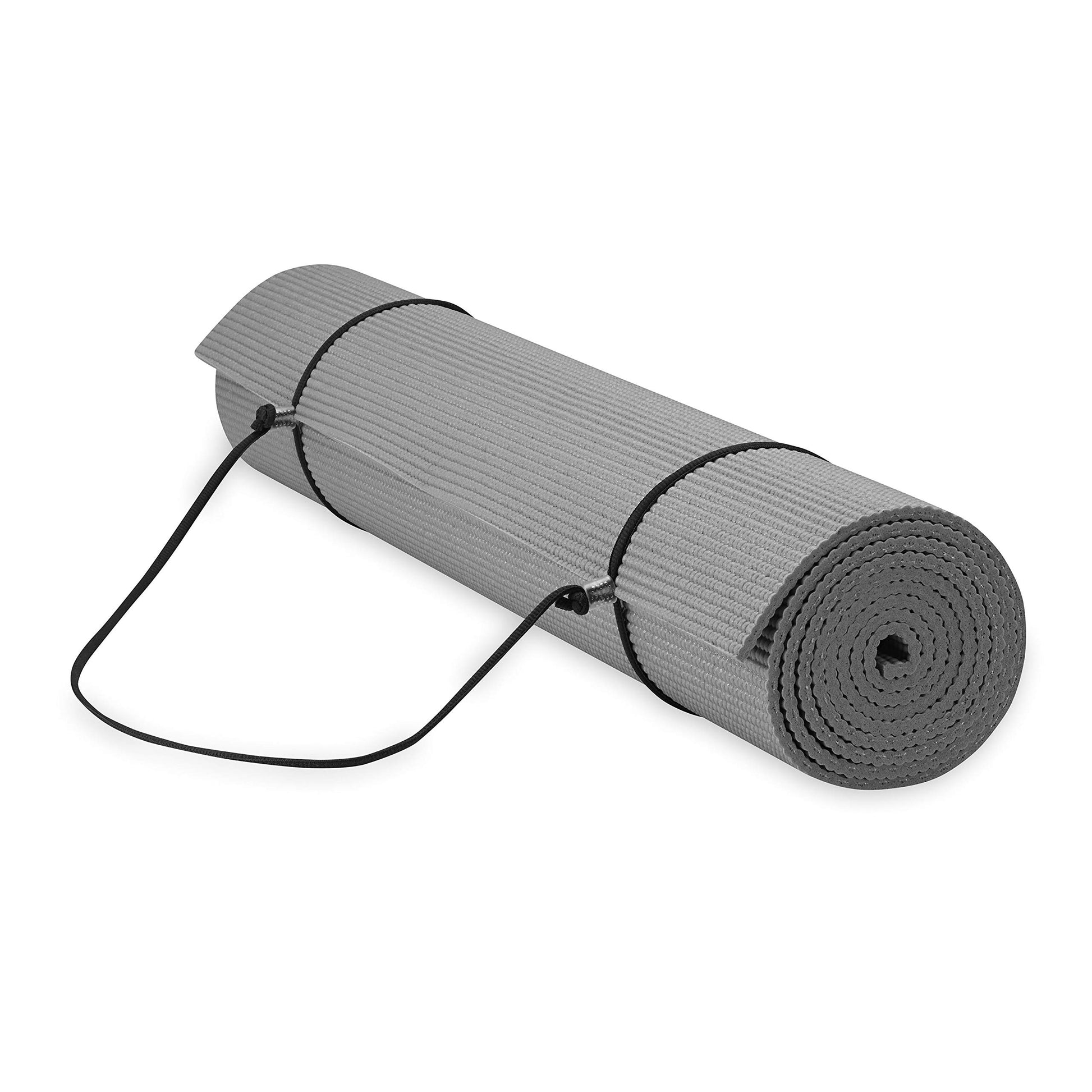 Gaiam Essentials Thick and Thin Yoga Mat Fitness & Exercise Mat with Easy-Cinch Carrier Strap - My Store