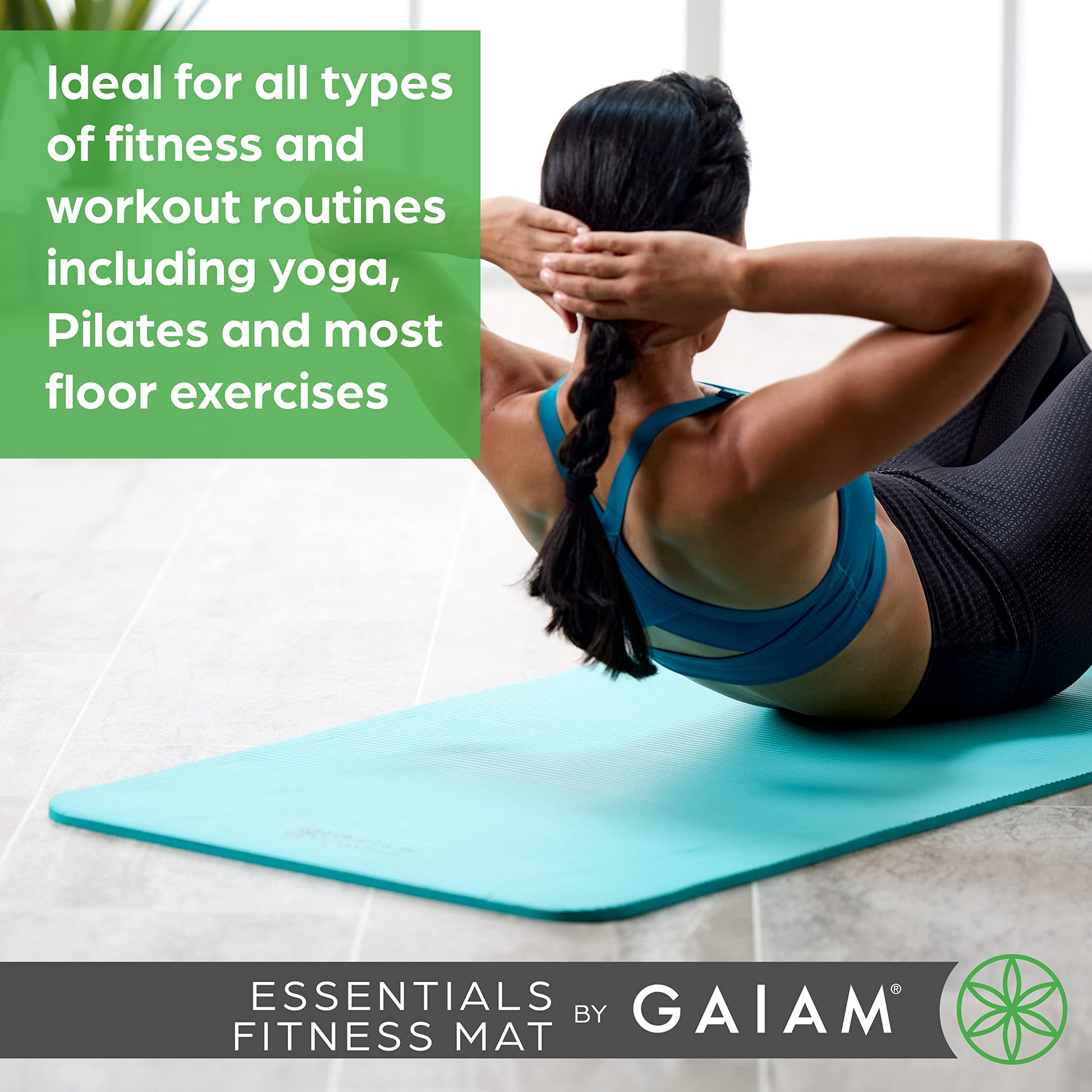 Gaiam Essentials Thick and Thin Yoga Mat Fitness & Exercise Mat with Easy-Cinch Carrier Strap - My Store