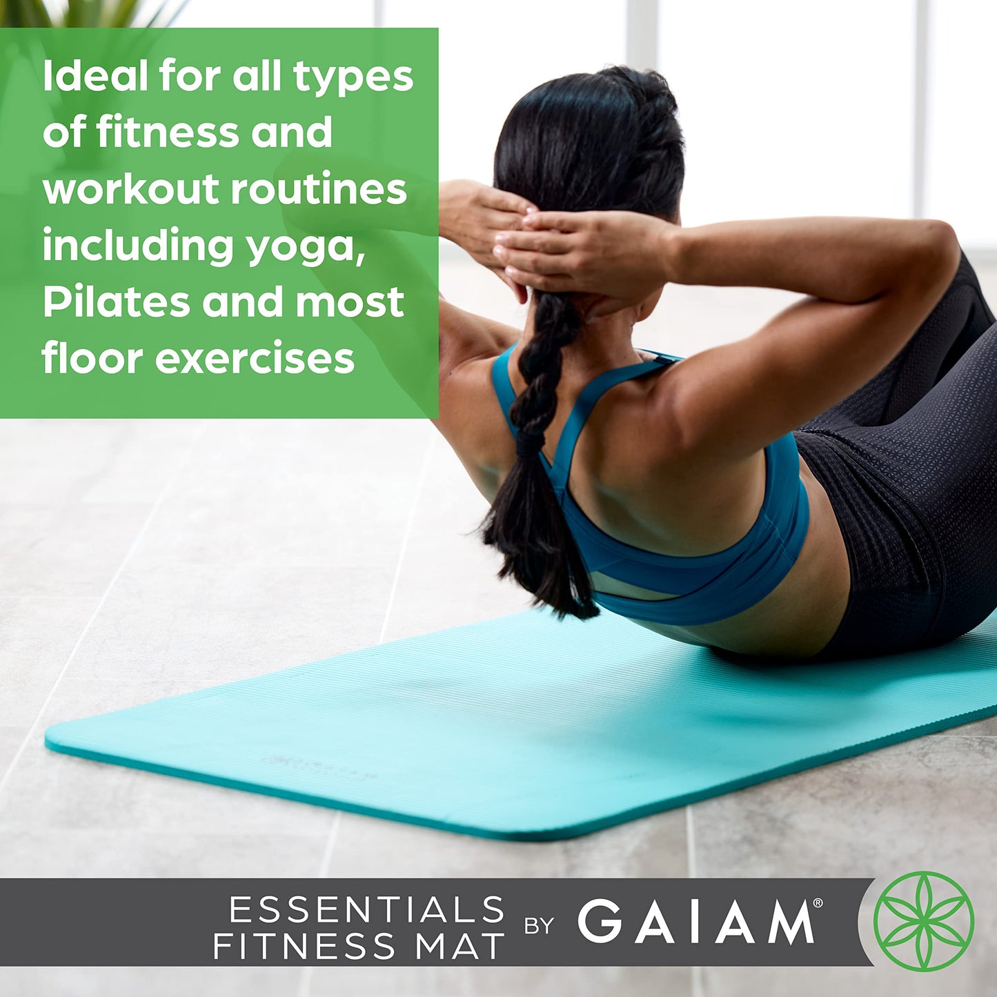 Gaiam Essentials Thick and Thin Yoga Mat Fitness & Exercise Mat with Easy-Cinch Carrier Strap - My Store