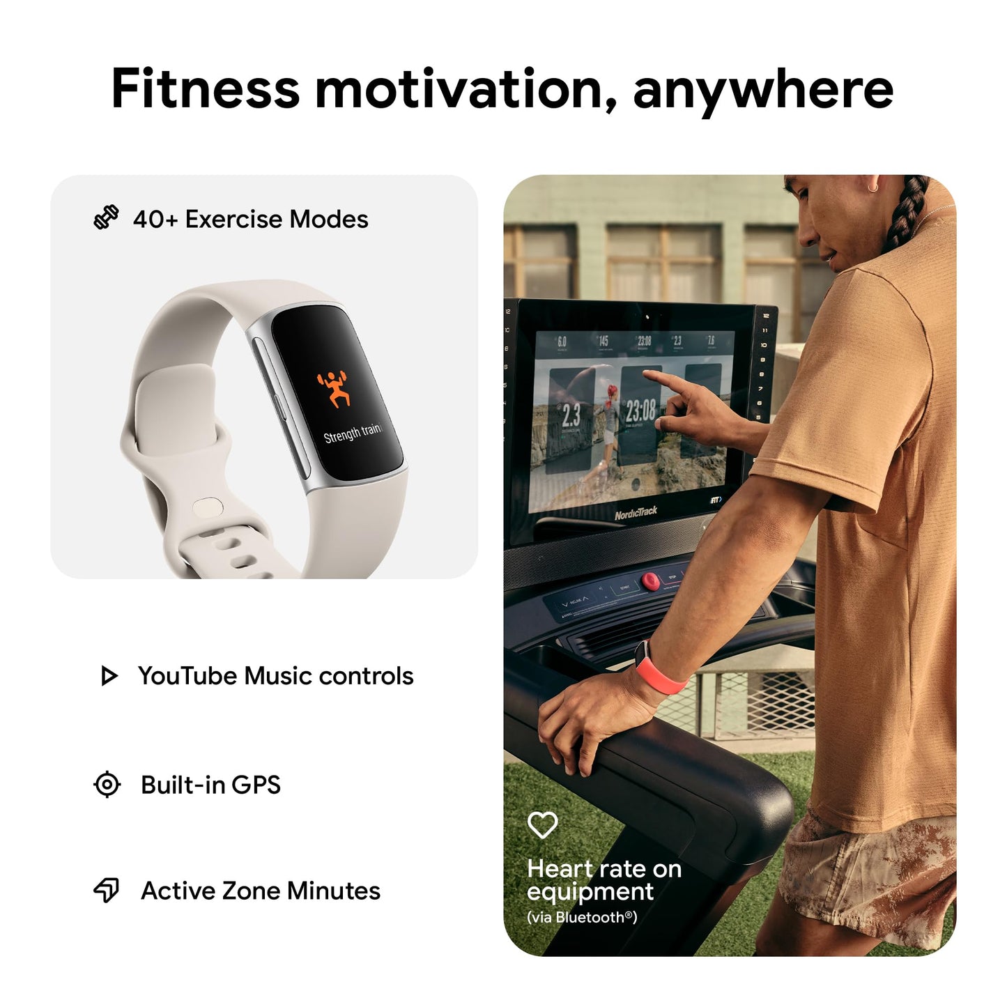 Fitbit Charge 6 Fitness Tracker with Google apps, Heart Rate on Exercise Equipment, 6-Months Premium Membership Included, GPS, Health Tools and More, Obsidian/Black, One Size (S & L Bands Included) - My Store