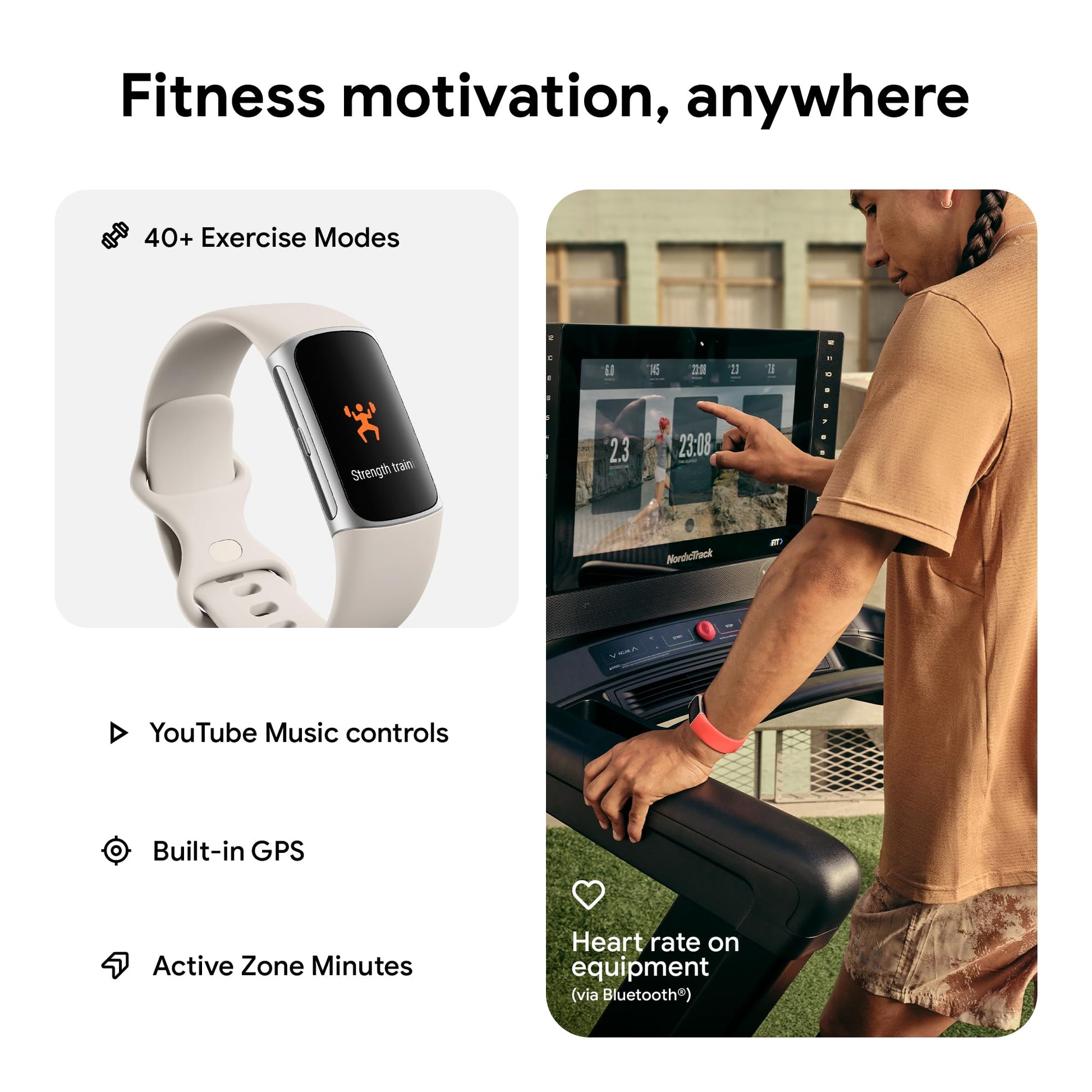 Fitbit Charge 6 Fitness Tracker with Google apps, Heart Rate on Exercise Equipment, 6-Months Premium Membership Included, GPS, Health Tools and More, Obsidian/Black, One Size (S & L Bands Included) - My Store