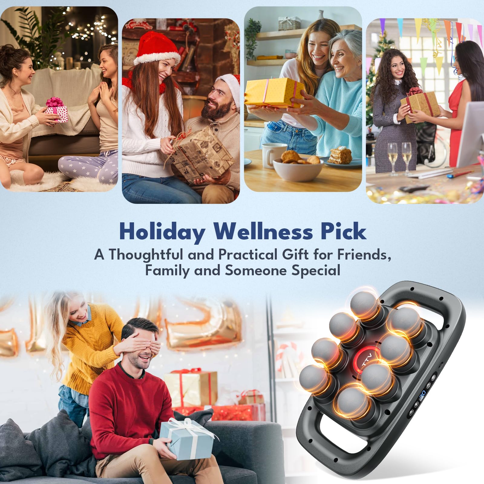 VTT 16-Head Massage Gun Set, Deep Tissue Percussion Massager with 3 Modes & 30 Intensities,Quiet Muscle Massage Gun for Back,Shoulders, Legs, Foot, Body Muscle Pain Relief - My Store