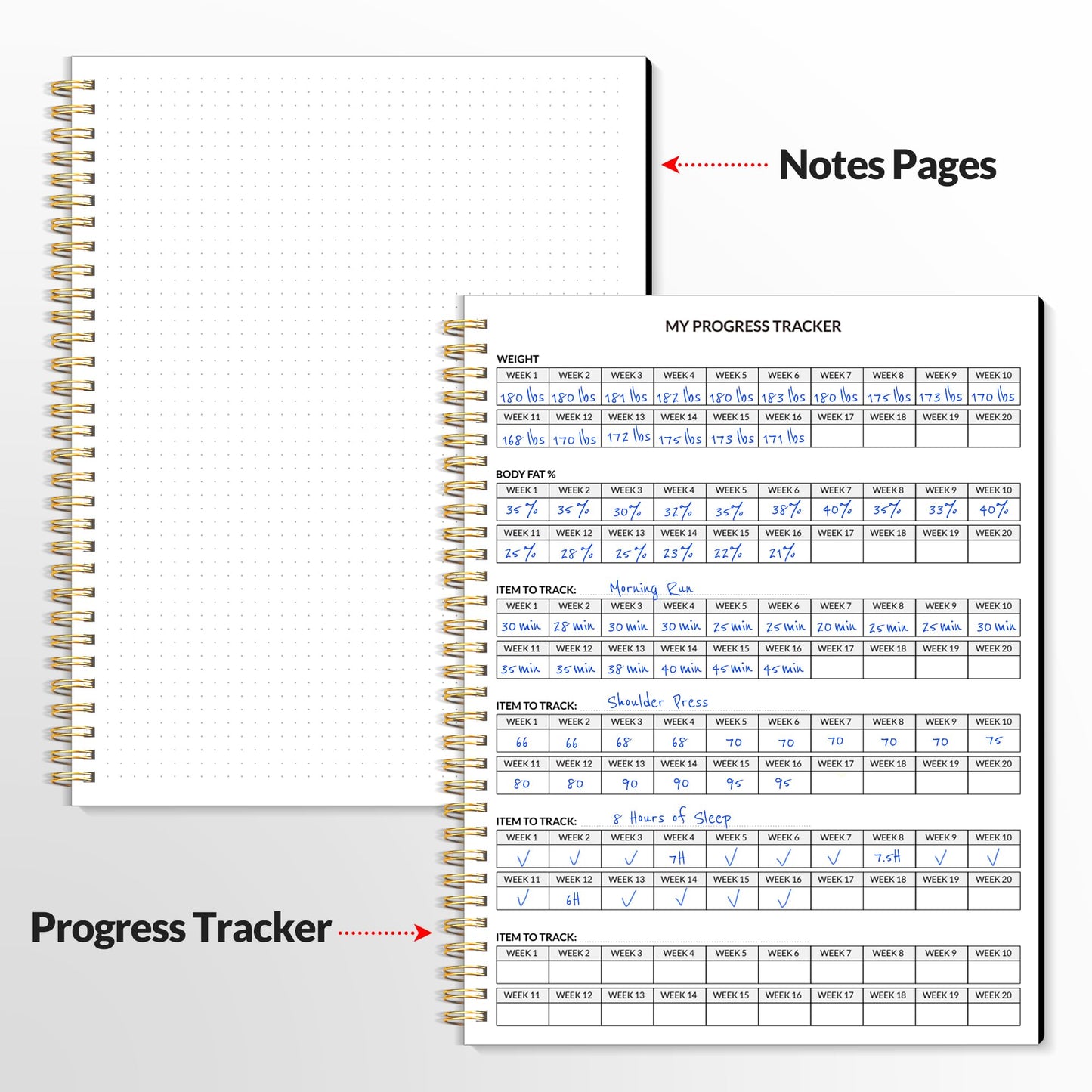 Fitness Journal Workout Planner for Women & Men, A5 (6.4" x 8.3") Workout Journal Log Book Planner Gift for Track Gym Essentials, Home Workouts, Track Progress, Achieve Wellness Goals, Black - My Store
