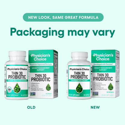 Physician's CHOICE Probiotics for Weight Management & Bloating - 6 Probiotic Strains - Prebiotics - Key ingredient Cayenne - Supports Gut Health - Weight Management for Women & Men - Green Tea - 30 CT - My Store