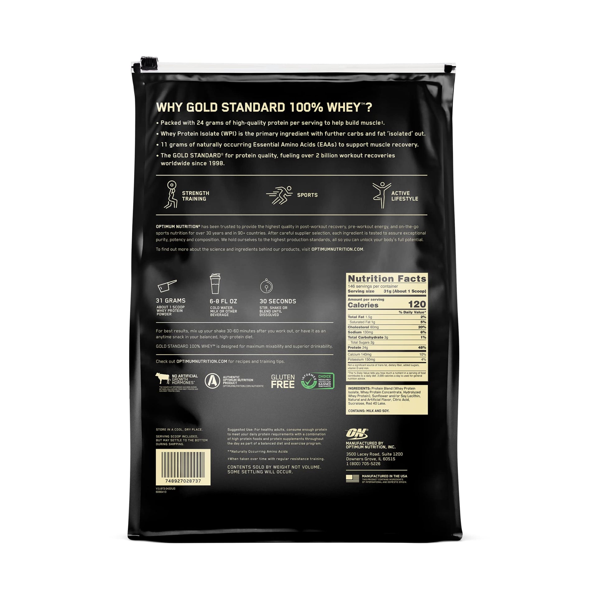 Optimum Nutrition Gold Standard 100% Whey Protein Powder, Double Rich Chocolate, 5 Pound (Packaging May Vary) - My Store