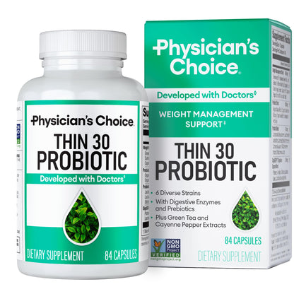 Physician's CHOICE Probiotics for Weight Management & Bloating - 6 Probiotic Strains - Prebiotics - Key ingredient Cayenne - Supports Gut Health - Weight Management for Women & Men - Green Tea - 30 CT - My Store
