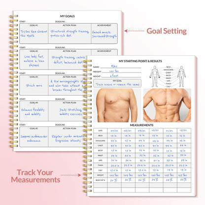 Fitness Journal Workout Planner for Women & Men, A5 (6.4" x 8.3") Workout Journal Log Book Planner Gift for Track Gym Essentials, Home Workouts, Track Progress, Achieve Wellness Goals, Black - My Store