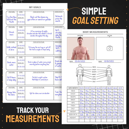 Nextnoid Hardcover Fitness Journal Workout Planner for Men & Women - A5(5.7" x 8.3") Sturdy Workout Log Book to Track Gym & Home Workouts - My Store