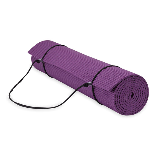 Gaiam Essentials Thick and Thin Yoga Mat Fitness & Exercise Mat with Easy-Cinch Carrier Strap - My Store