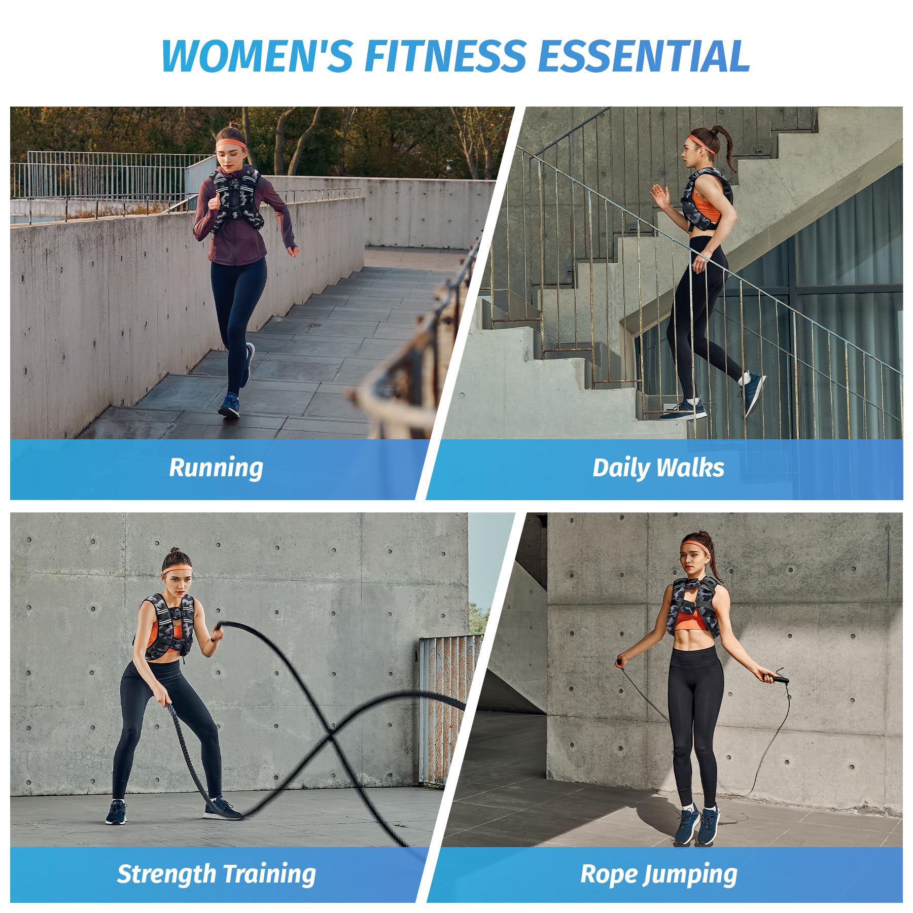 ZELUS Weighted Vest, 6lb/8lb/12lb/16lb/20lb/25lb/30lb Weight Vest with Reflective Stripe for Workout, Strength Training, Running, Fitness, Muscle Building, Weight Loss, Weightlifting - My Store