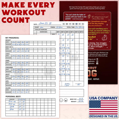 Workout Planner for Daily Fitness Tracking & Goals Setting - A5 Size, 6” x 8”, Charcoal Gray - Men & Women Personal Home & Gym Training Diary - Log Book Journal - by Workout Log Gym - My Store