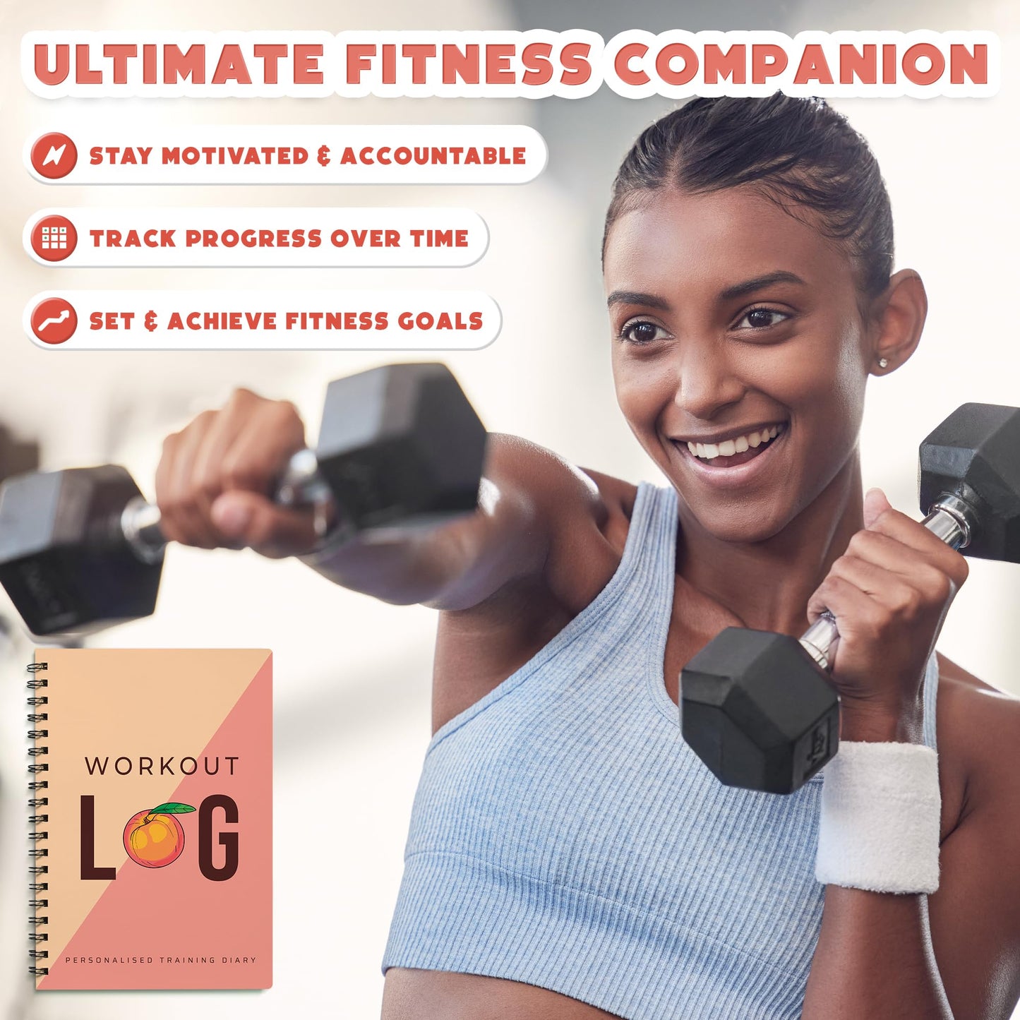 Workout Planner for Daily Fitness Tracking & Goals Setting - A5 Size, 6” x 8”, Charcoal Gray - Men & Women Personal Home & Gym Training Diary - Log Book Journal - by Workout Log Gym - My Store