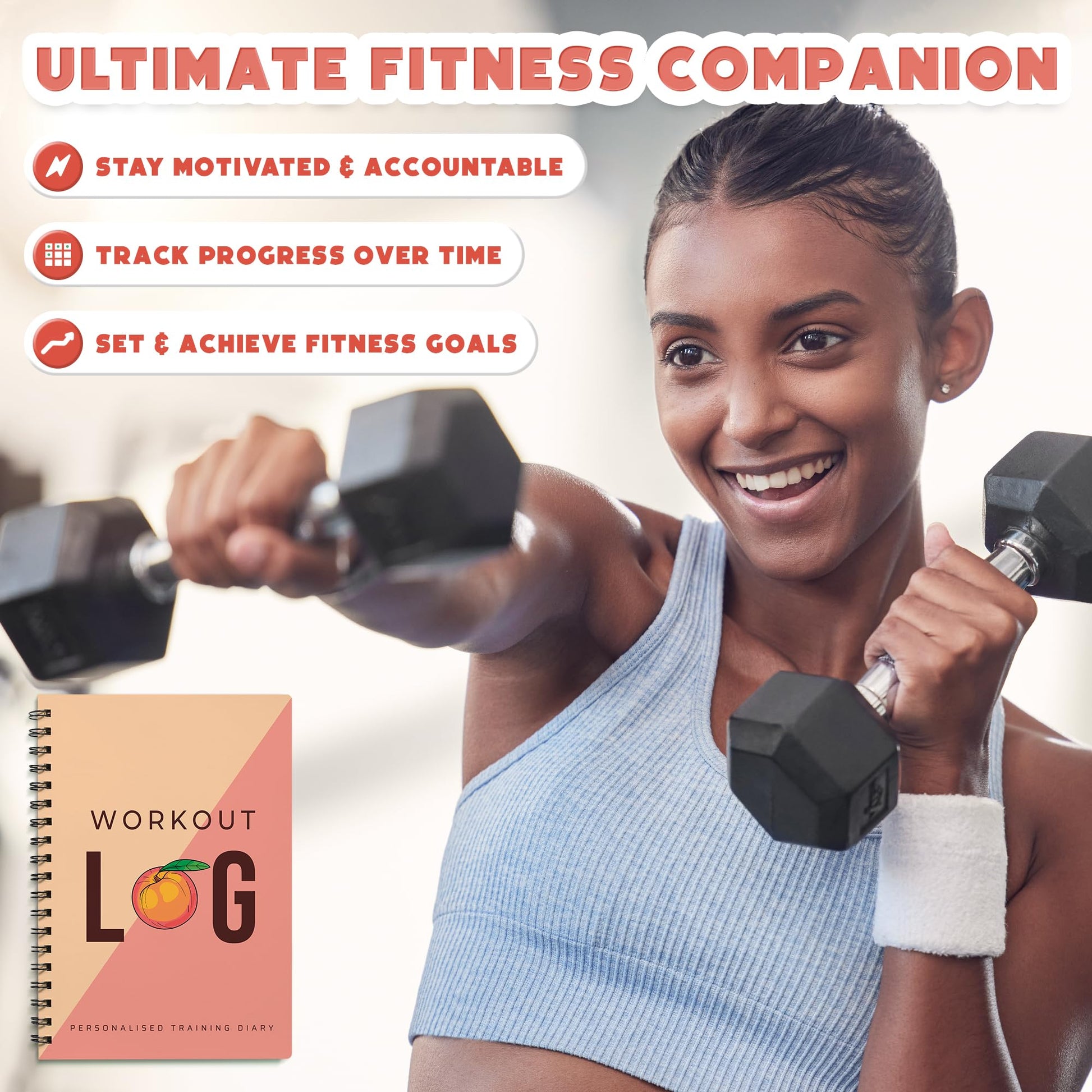 Workout Planner for Daily Fitness Tracking & Goals Setting - A5 Size, 6” x 8”, Charcoal Gray - Men & Women Personal Home & Gym Training Diary - Log Book Journal - by Workout Log Gym - My Store