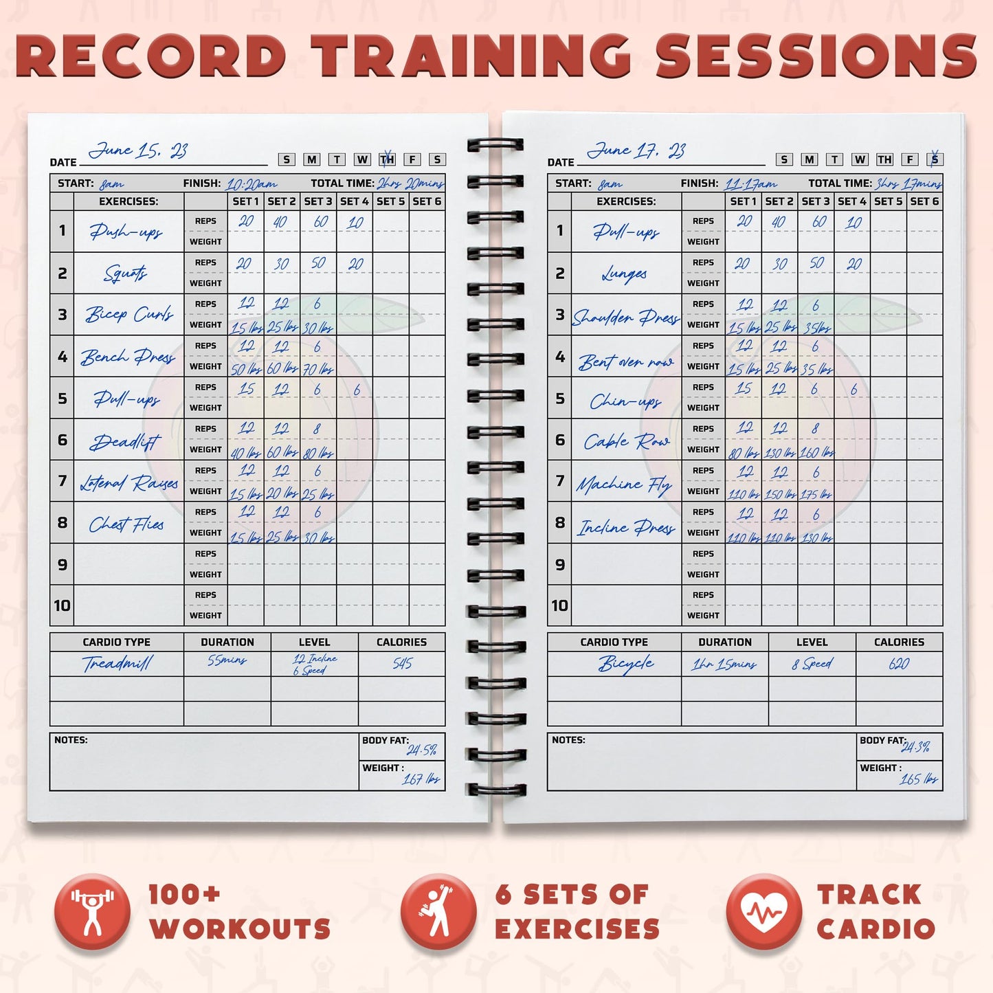 Workout Planner for Daily Fitness Tracking & Goals Setting - A5 Size, 6” x 8”, Charcoal Gray - Men & Women Personal Home & Gym Training Diary - Log Book Journal - by Workout Log Gym - My Store