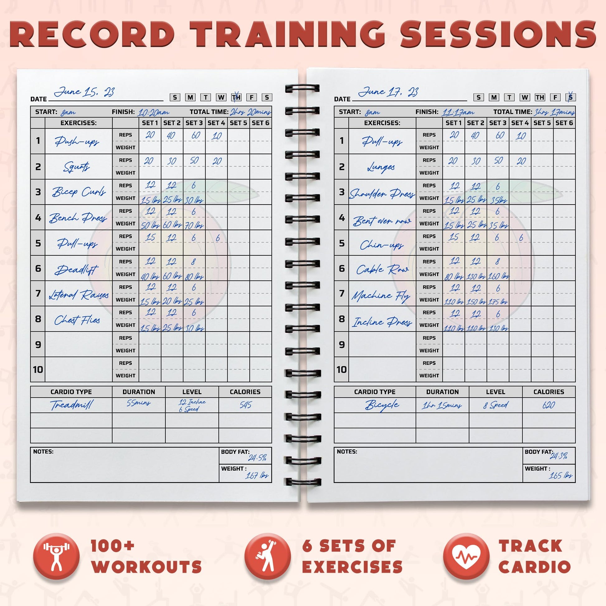 Workout Planner for Daily Fitness Tracking & Goals Setting - A5 Size, 6” x 8”, Charcoal Gray - Men & Women Personal Home & Gym Training Diary - Log Book Journal - by Workout Log Gym - My Store