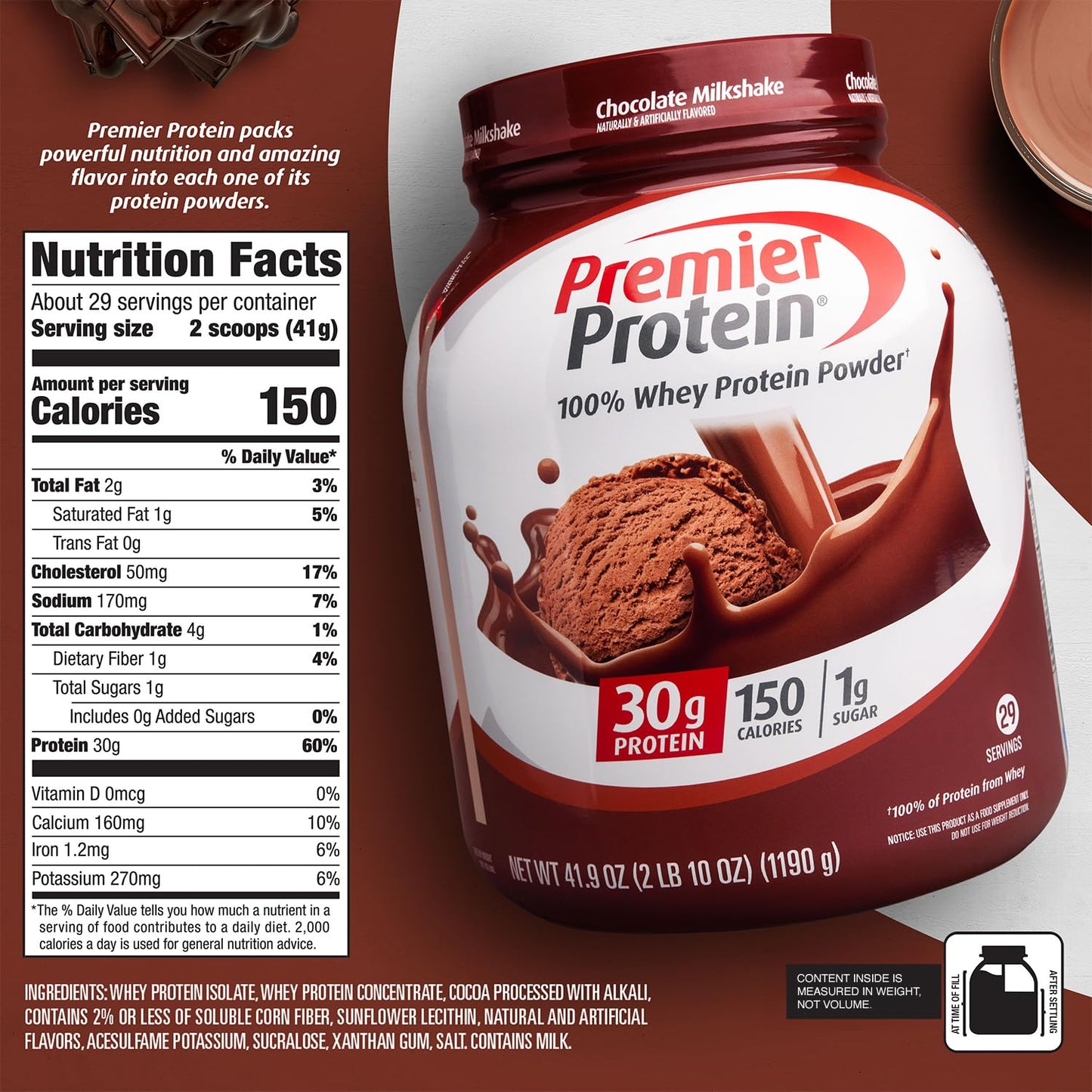 Premier Protein Powder, Vanilla Milkshake, 30g Protein, 1g Sugar, 100% Whey Protein, Keto Friendly, No Soy Ingredients, Gluten Free, 17 Servings, 23.3 Ounces - My Store