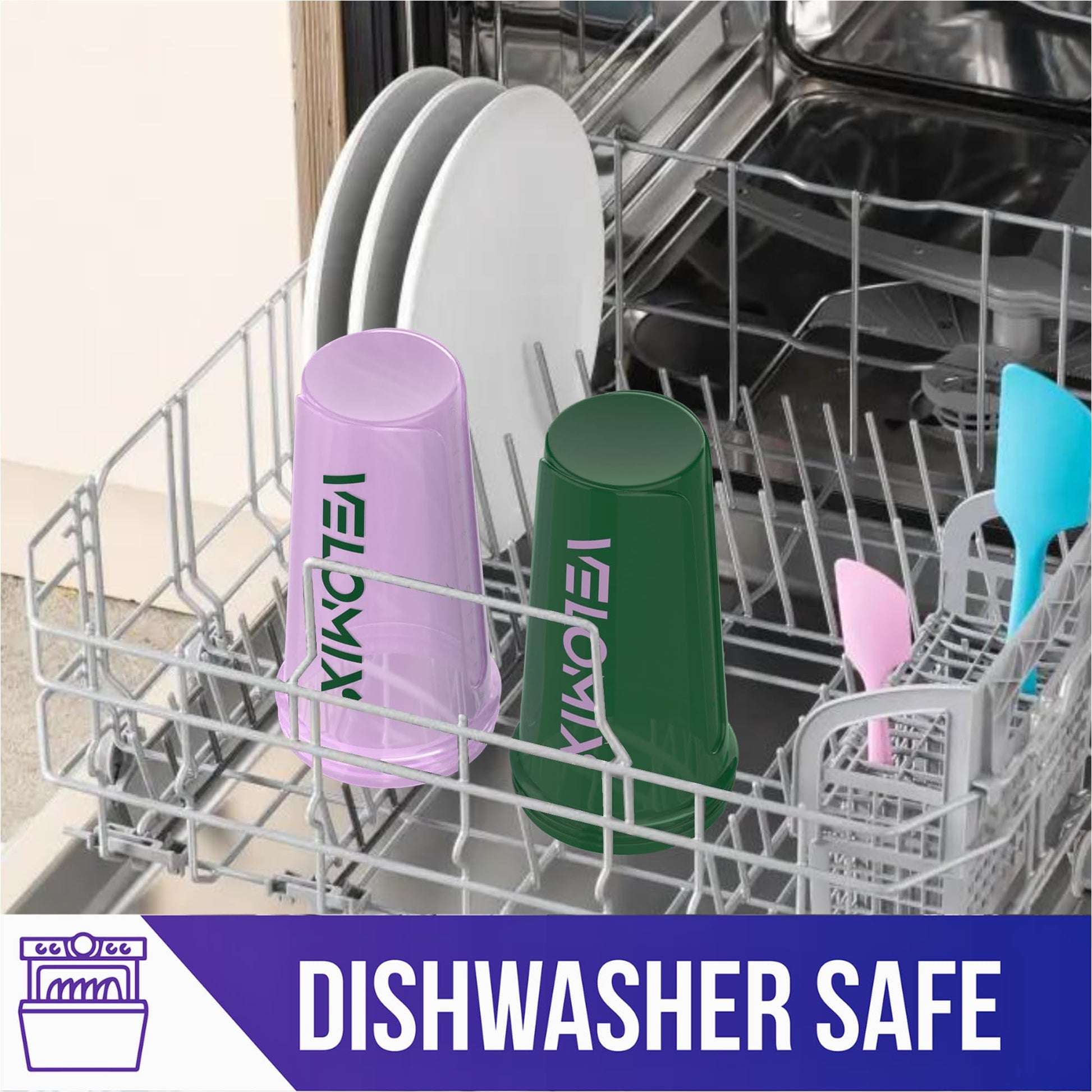 VELOMIX - 2 Pack- 28 oz Protein Shaker Bottles for Protein Mixes - 2x Wire Whisk | Leak Proof Shaker Cups for Protein Shakes | Protein Shaker Bottle Pack (Black/Transparent) - My Store