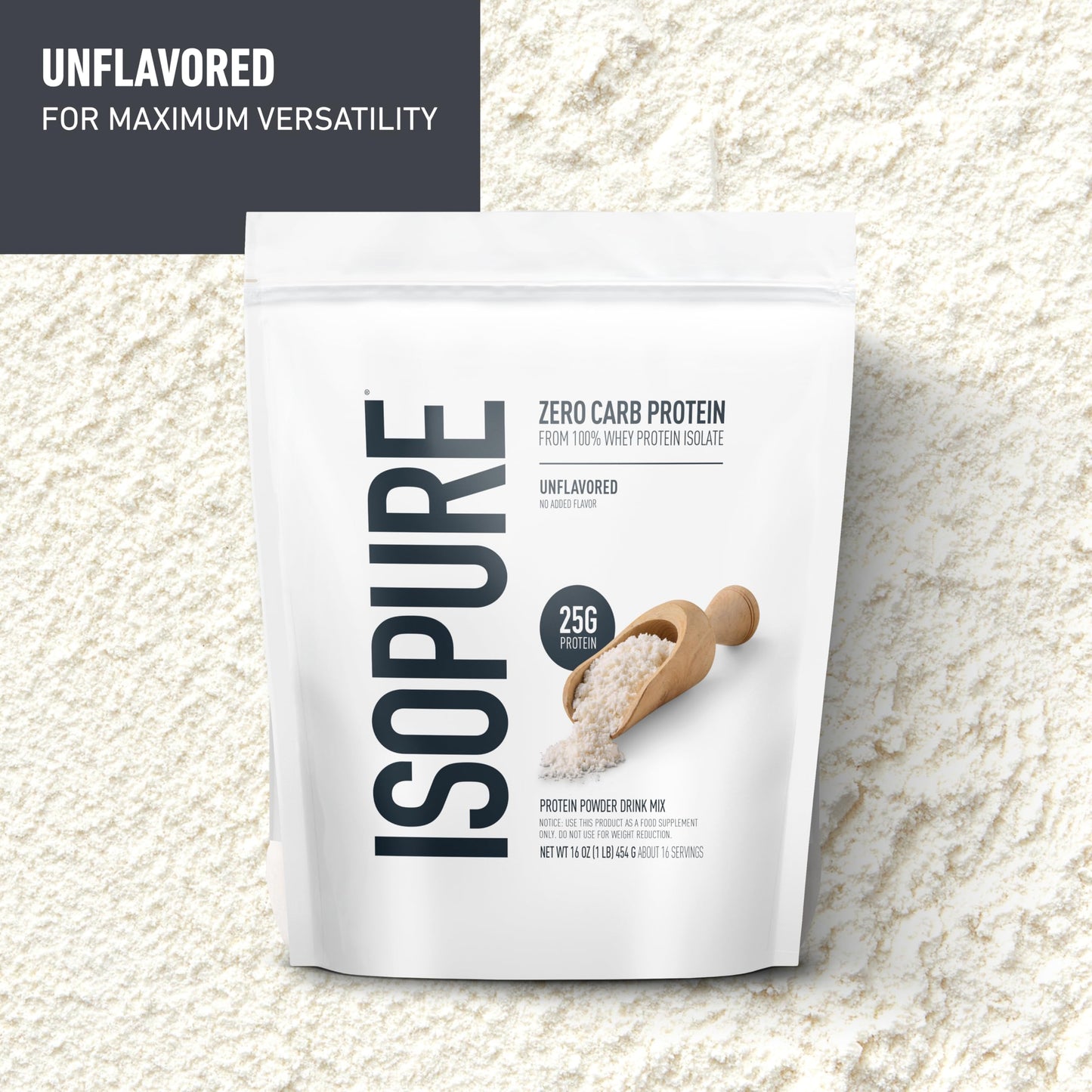 Isopure Zero Carb 100% Pure Whey Isolate Protein Powder, Lactose Free, Gluten Free, With Vitamins, Unflavored, 25g Protein Per Serving, 1 Lb, 16 Servings (Packaging May Vary) - My Store