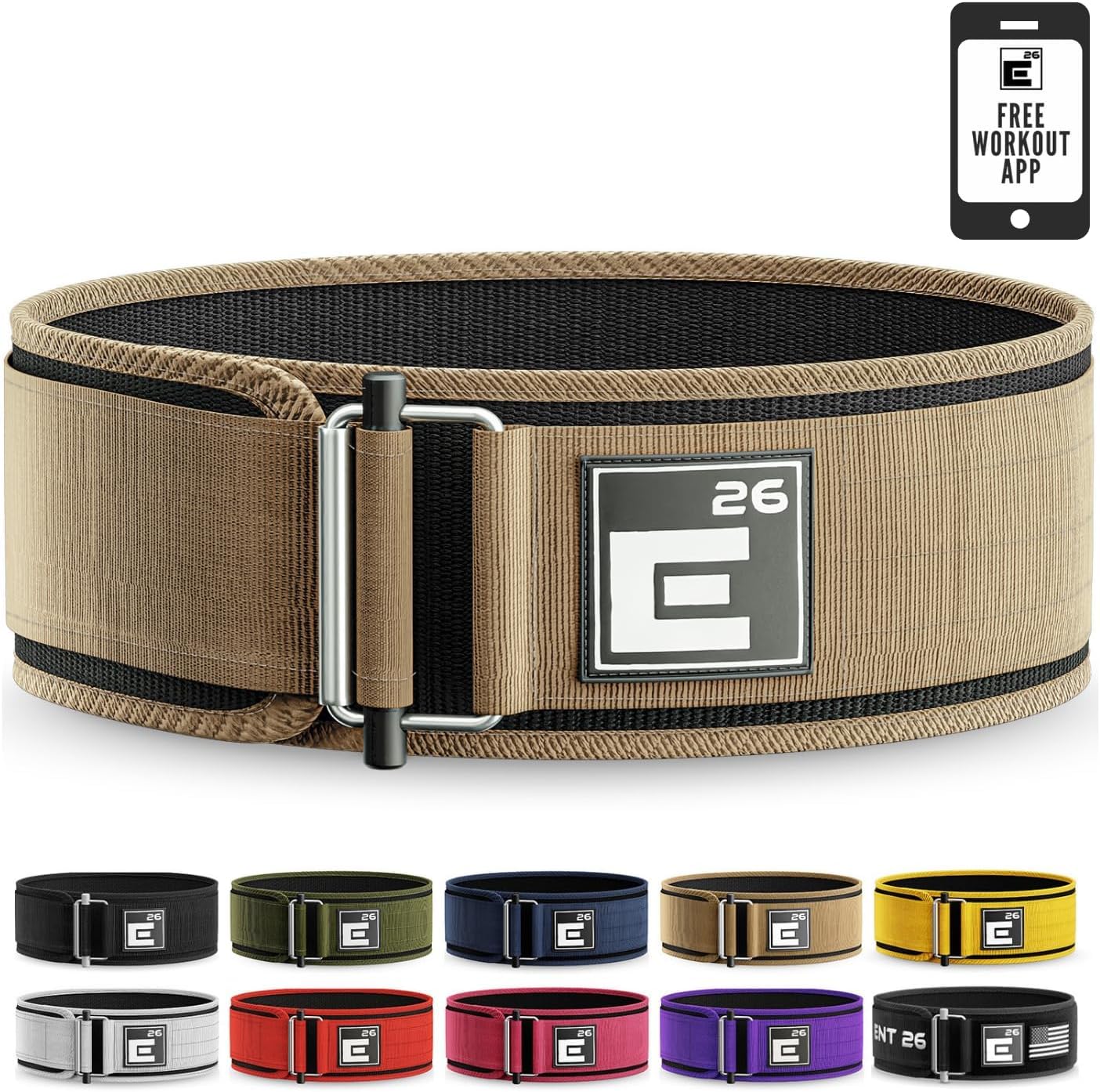 Element 26 Self-Locking Weight Lifting Belt - Premium Weightlifting Belt for Serious Functional Fitness and Olympic Lifting Athletes - Lifting Support for Men and Women - Deadlift Training Belt - My Store