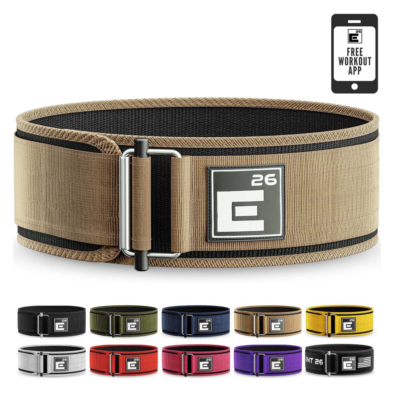Element 26 Self-Locking Weight Lifting Belt - Premium Weightlifting Belt for Serious Functional Fitness and Olympic Lifting Athletes - Lifting Support for Men and Women - Deadlift Training Belt - My Store