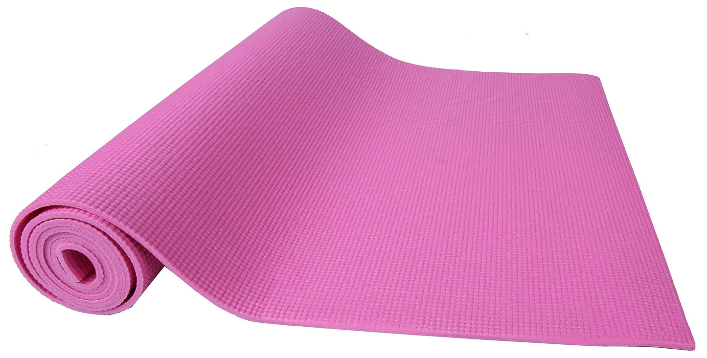 Fitvids All Purpose 1/4-Inch High Density Anti-Tear Exercise Yoga Mat with Carrying Strap, Multiple Colors
