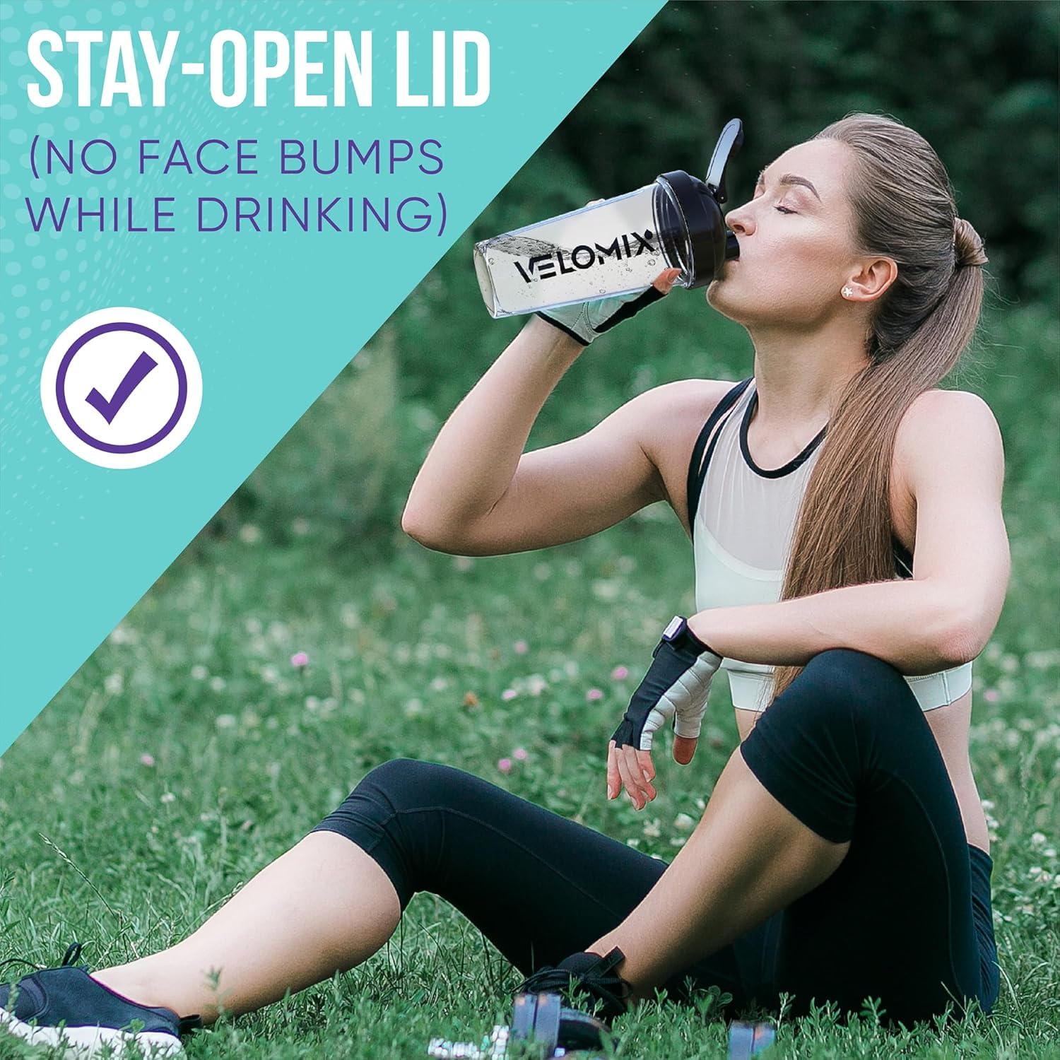 VELOMIX - 2 Pack- 28 oz Protein Shaker Bottles for Protein Mixes - 2x Wire Whisk | Leak Proof Shaker Cups for Protein Shakes | Protein Shaker Bottle Pack (Black/Transparent) - My Store