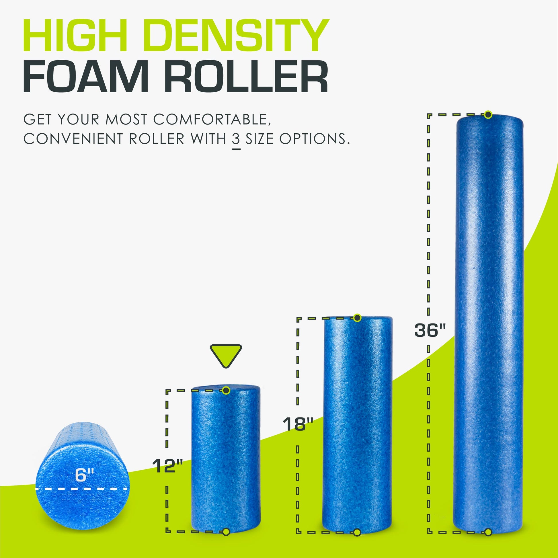 ProsourceFit High Density Foam Rollers, Firm Full Body Athletic Massage Tool for Back Stretching, Yoga, Pilates, Post Workout Muscle Recuperation - My Store