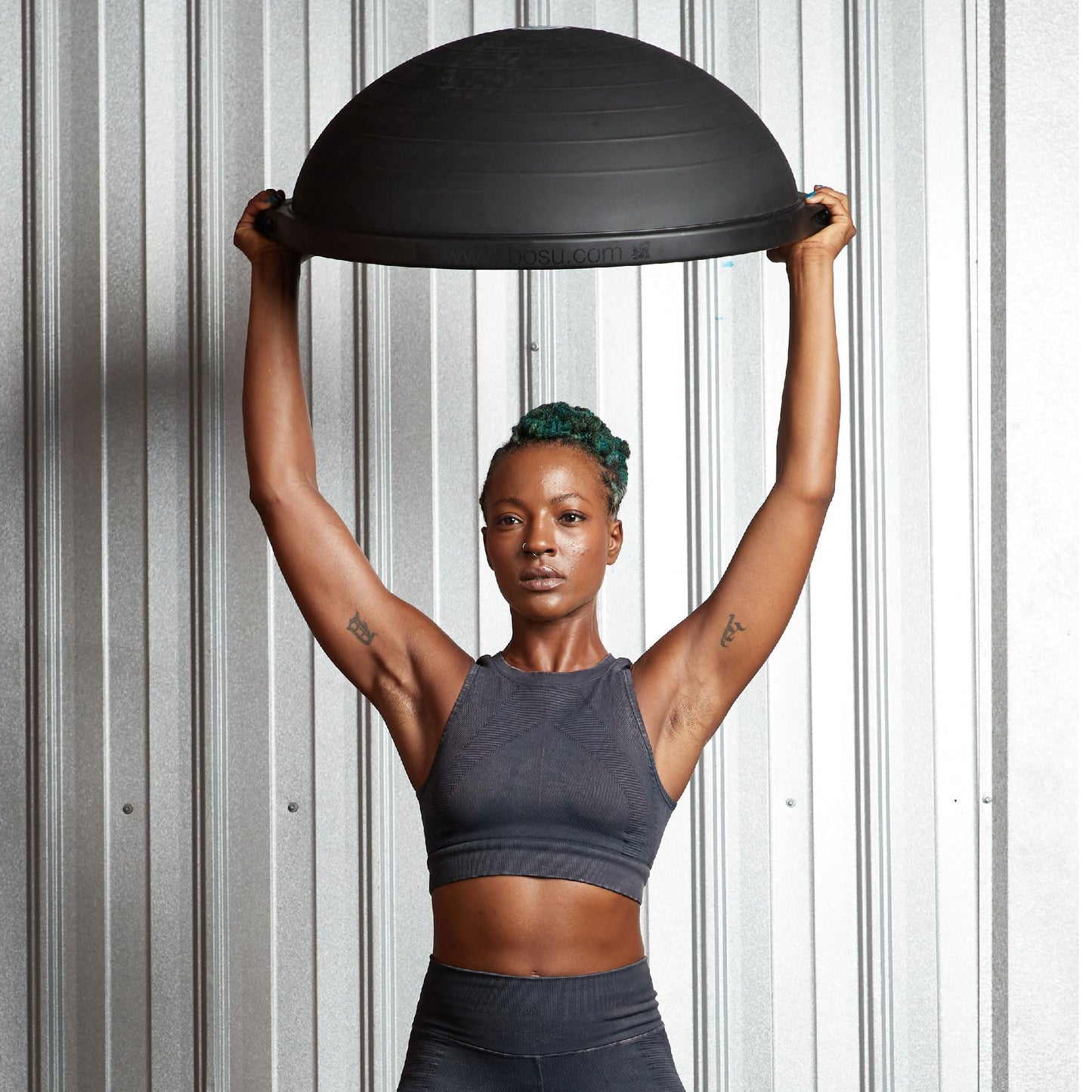 Bosu Balance Ball Exercise Trainer, Home Gym Equipment w/ Guided Workouts & Pump, 26", Blue - Inflatable Fitness Platform for Strength Training, Standing, Balancing, and Core Workout - My Store